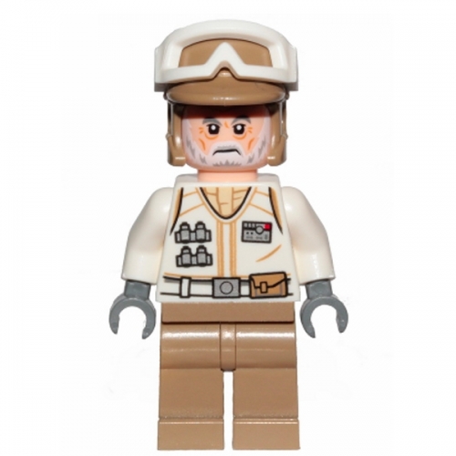 Hoth Rebel Trooper White Uniform, Dark Tan Legs (White Beard)