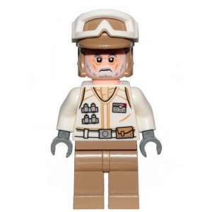 Hoth Rebel Trooper White Uniform, Dark Tan Legs (White Beard)