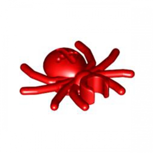 Ragno con addome tondo e clip - rosso