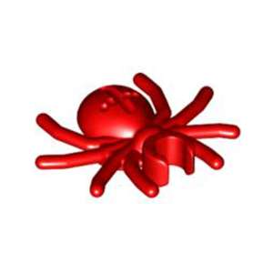 Ragno con addome tondo e clip - rosso