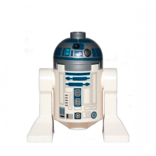 Astromech Droid, R2-D2 - Flat Silver Head, Dark Pink Dots and Large Receptor