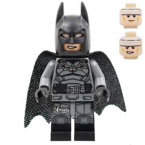 Batman - Dark Bluish Gray Suit, Black Belt, Black Hands, Spongy Cape with 1 Hole, Black Boots