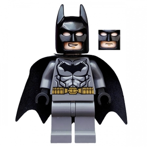 Batman - Dark Bluish Gray Suit, Gold Belt, Black Hands, Starched Cape