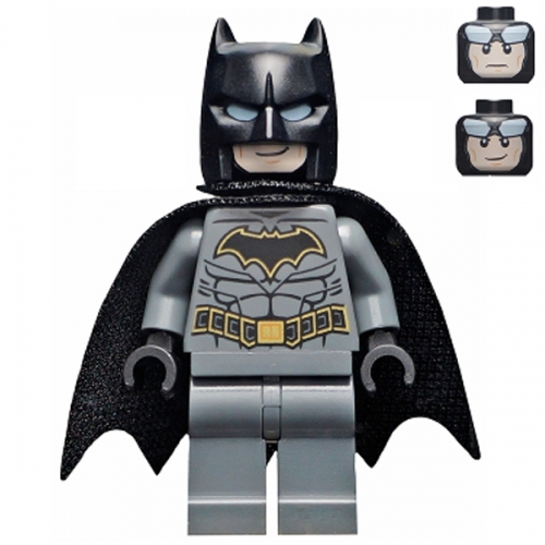 Batman - Dark Bluish Gray Suit with Gold Outline Belt and Crest, Mask and Cape (Type 3 Cowl, Spongy Cape)