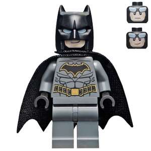 Batman - Dark Bluish Gray Suit with Gold Outline Belt and Crest, Mask and Cape (Type 3 Cowl, Spongy Cape)