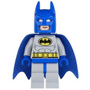 Batman - Light Bluish Gray Suit with Yellow Belt and Crest, Blue Mask and Cape