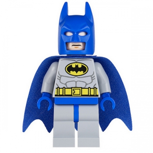 Batman - Light Bluish Gray Suit with Yellow Belt and Crest, Blue Mask and Cape