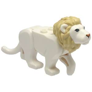 Leone grande bianco con criniera tan