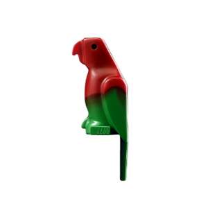Bird Parrot with Small Beak with Marbled Red Pattern