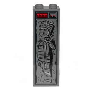 Brick 1 x 2 x 5 with Human in Carbonite with Red Buttons Pattern (Sticker)