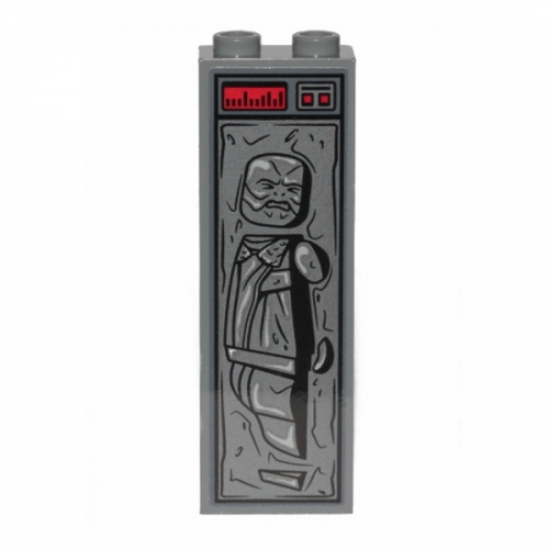 Brick 1 x 2 x 5 with Mythrol in Carbonite with Red Buttons Pattern (Sticker)