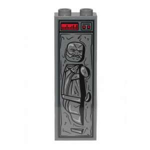 Brick 1 x 2 x 5 with Mythrol in Carbonite with Red Buttons Pattern (Sticker)