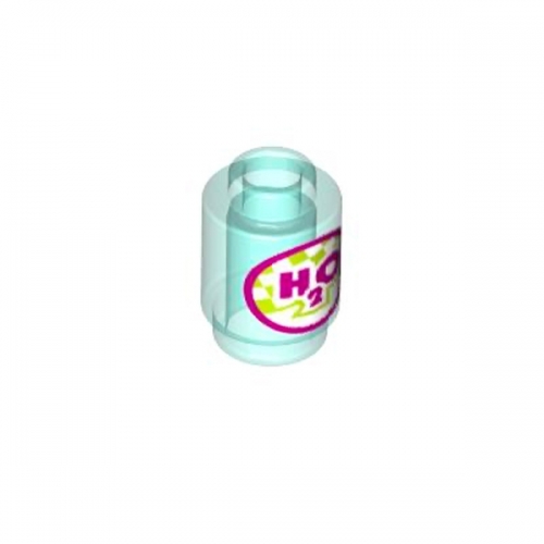 Brick, Round 1 x 1 with Magenta 'H2O' and Circle with Lime and White Checkered Pattern