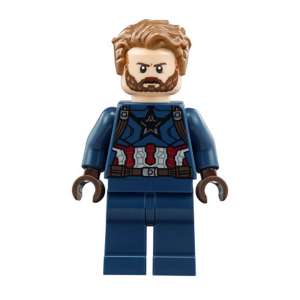 Captain America - Dark Blue Suit, Dark Brown Hands, Hair