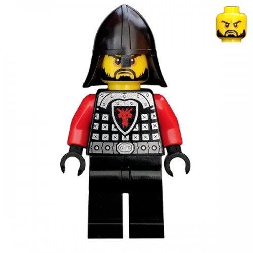 Castle - Dragon Knight Scale Mail with Dragon Shield and Shoulder Armor, Helmet with Neck Protector, Black Beard