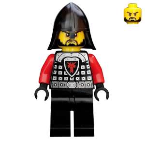Castle - Dragon Knight Scale Mail with Dragon Shield and Shoulder Armor, Helmet with Neck Protector, Black Beard
