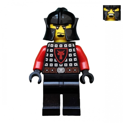 Castle - Dragon Knight Scale Mail with Dragon Shield, Cheek Protection Helmet, Bushy Eyebrows