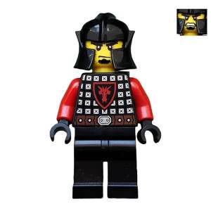 Castle - Dragon Knight Scale Mail with Dragon Shield, Cheek Protection Helmet, Bushy Eyebrows