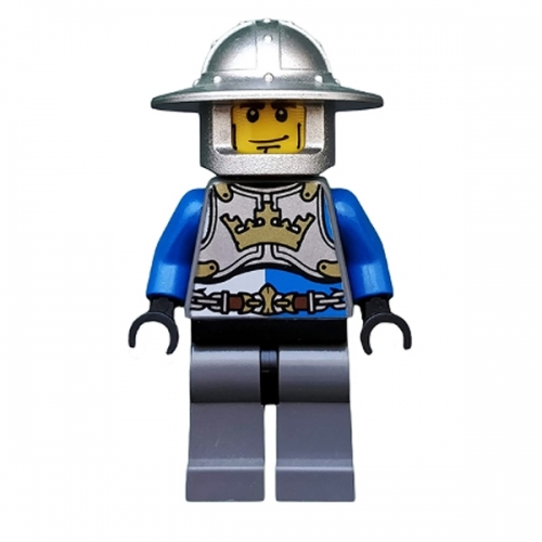 Castle - King's Knight Breastplate with Crown and Chain Belt, Helmet with Broad Brim, Cheek Lines