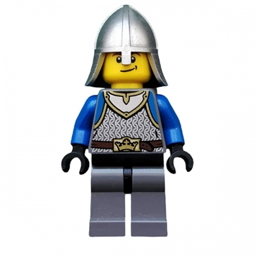 Castle - King's Knight Scale Mail, Crown Belt, Helmet with Neck Protector, Smirk