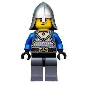 Castle - King's Knight Scale Mail, Crown Belt, Helmet with Neck Protector, Smirk