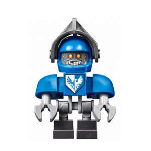 Clay Bot - Blue Shoulders, Flat Silver Visor