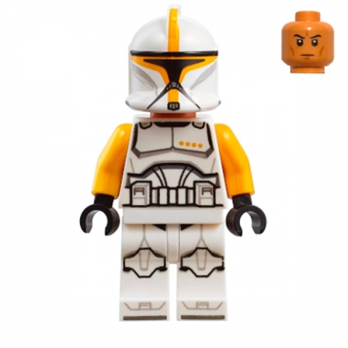 Clone Trooper Commander (Phase 1) - Bright Light Orange Arms, Nougat Head