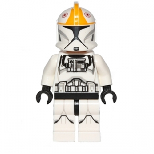 Clone Trooper Pilot (Phase 1) - Bright Light Orange Markings, Printed Legs, Scowl