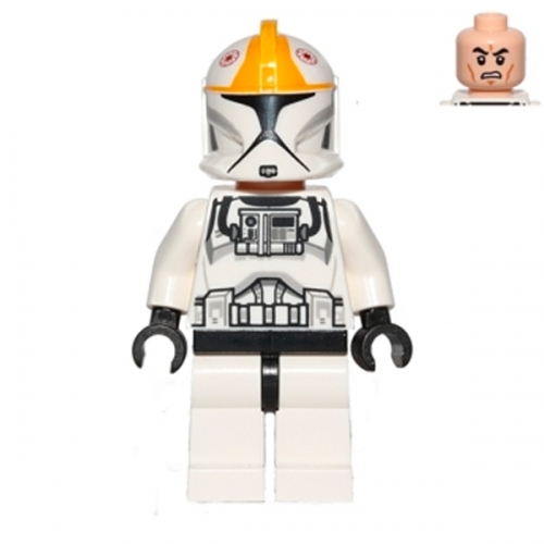 Clone Trooper Pilot (Phase 1) - Bright Light Orange Markings, Scowl
