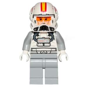 Clone Trooper Pilot (Phase 2) - Light Bluish Gray Arms and Legs, Light Nougat Head