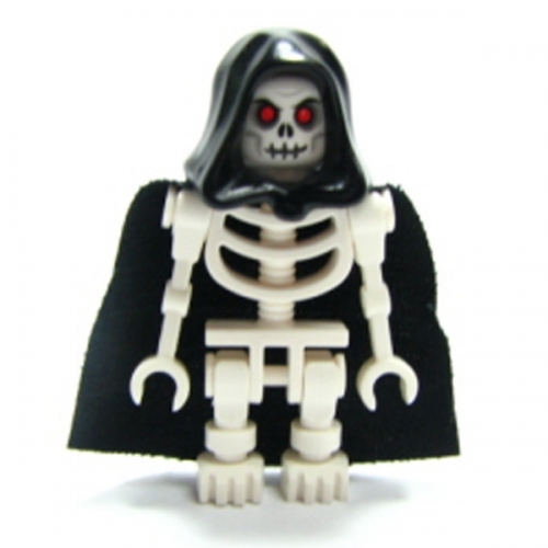 Fantasy Era - Skeleton Warrior 6, White, Black Hood and Cape
