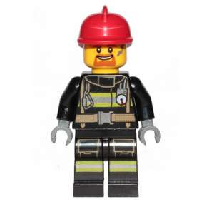 Fire - Reflective Stripes with Utility Belt, Red Fire Helmet, Goatee