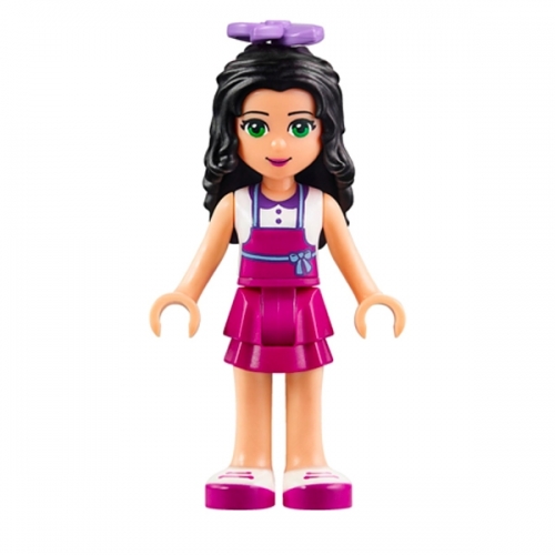 Friends Emma - Magenta Layered Skirt, White Top with Magenta Apron