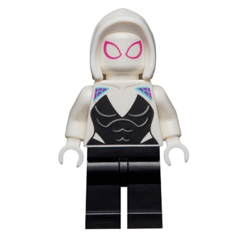 Ghost-Spider / Spider-Gwen (Gwen Stacy) - Black Legs, White Basic Smooth Hood, White Hands