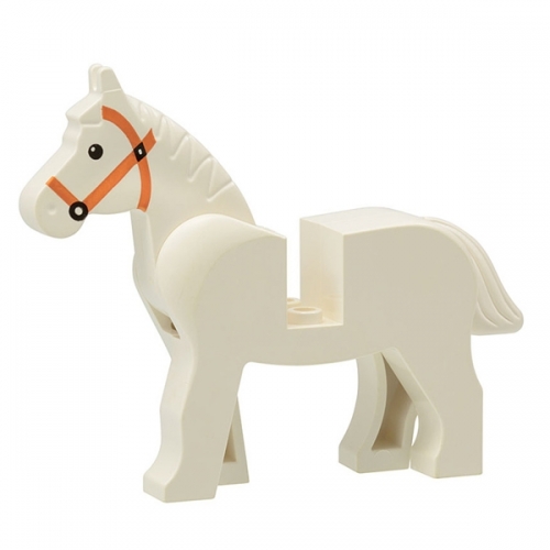 Horse with Black Eyes, Red Bridle Pattern