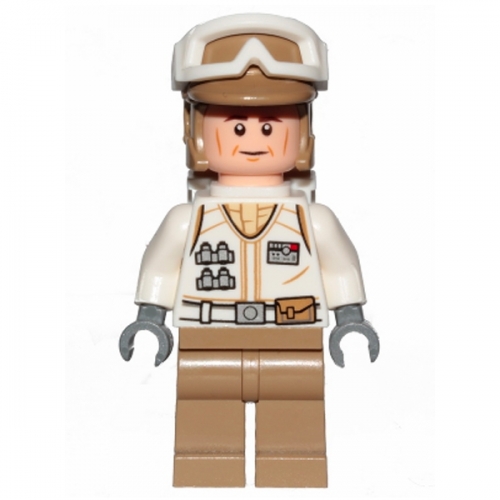 Hoth Rebel Trooper White Uniform, Dark Tan Legs, Backpack (Cheek Lines)