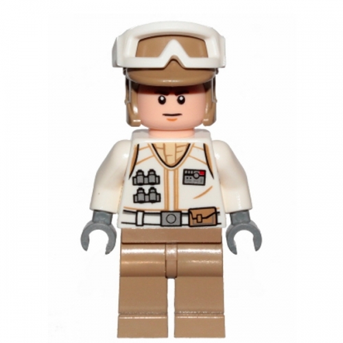 Hoth Rebel Trooper White Uniform, Dark Tan Legs (Frown)