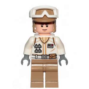 Hoth Rebel Trooper White Uniform, Dark Tan Legs (Frown)