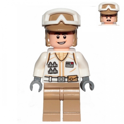 Hoth Rebel Trooper White Uniform, Dark Tan Legs (Open Mouth Smile)