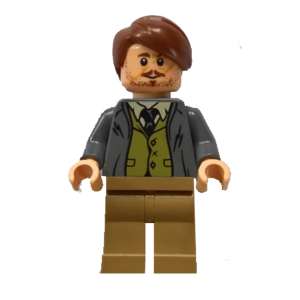 Professor Remus Lupin, giacca grigio bluastro scuro, gilet verde oliva