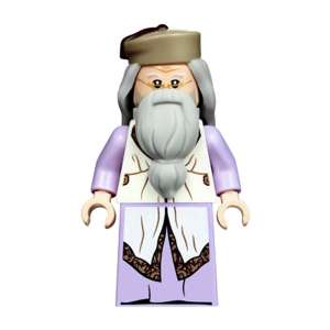 Albus Silente, vestaglia lavanda, cappello marrone chiaro