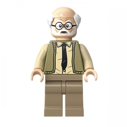 Ernie Prang, maglia verde oliva lavorata a maglia, mezza calva