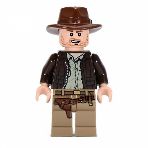 Indiana Jones - Dark Brown Jacket, Reddish Brown Fedora, Open Mouth Lopsided Grin