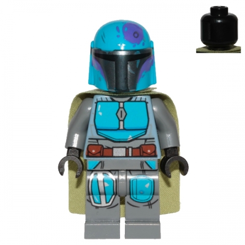 Mandalorian Tribe Warrior - Male, Olive Green Cape, Dark Azure Helmet
