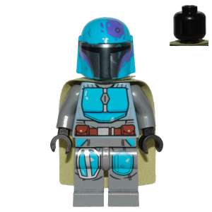 Mandalorian Tribe Warrior - Male, Olive Green Cape, Dark Azure Helmet