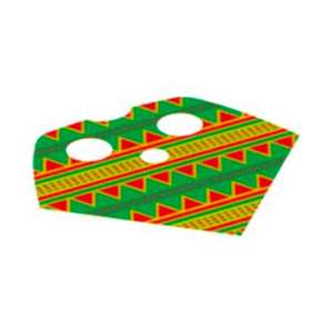 Minifigure Poncho Half Cloth with Green and Red Mexican Print Pattern
