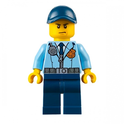 Police - City Officer, Jacket with Dark Blue Tie and Gold Badge, Dark Blue Legs, Dark Blue Cap