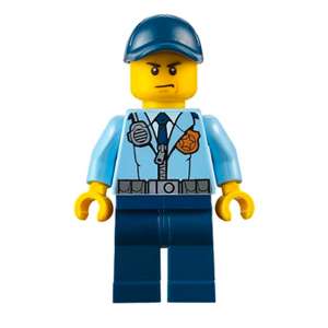 Police - City Officer, Jacket with Dark Blue Tie and Gold Badge, Dark Blue Legs, Dark Blue Cap