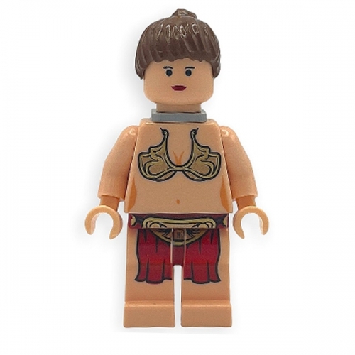 Princess Leia - Jabba Slave Outfit, Reddish Brown Ponytail, Neck Bracket