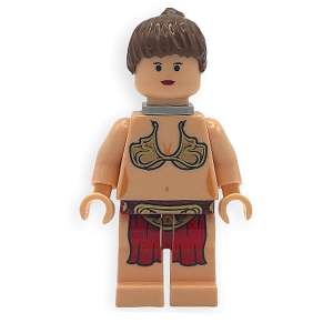 Princess Leia - Jabba Slave Outfit, Reddish Brown Ponytail, Neck Bracket